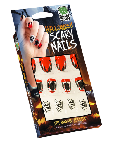 Adhesive nails with Halloween figures in box