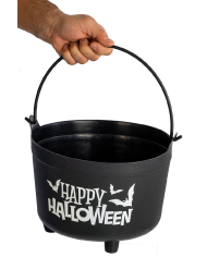 Calderone Happy Halloween diam.cm.32 x h.cm.22 ca. in plastica con cartellino/etichetta