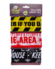 Ensemble de 3 rubans d’avertissement Halloween, longueur 300 cm environ sur papier cartonné