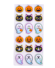 Puffy stickers on card in bag