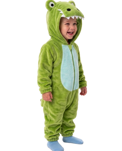 Kroko-Kinderoverall aus Kunstfell mit Kapuze GR.01 (12/18 Monaten) in Beutel mit Haken