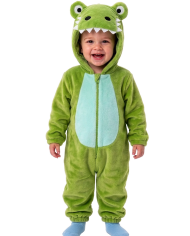 Kroko-Kinderoverall aus Kunstfell mit Kapuze GR.01 (12/18 Monaten) in Beutel mit Haken