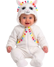 LAMA FLEECE JUMPSUIT W/HOOD , SIZE 00 (6/12 MONTHS) IN BAG W/HOOK
