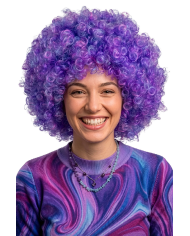 PURPLE CURLY WIG (150 GR) IN BAG W/HOOK