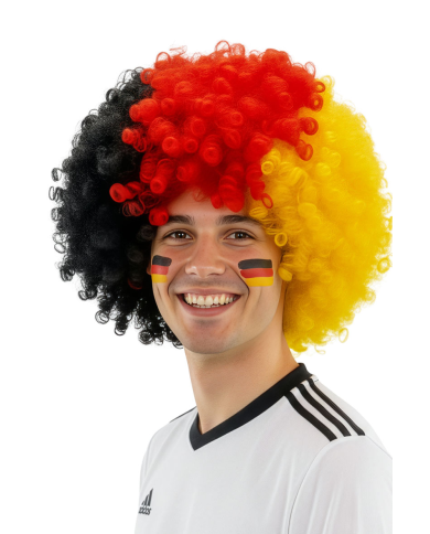 Super lockige Perücke – Deutschland (CA. 180 G) in PVC-Schachtel