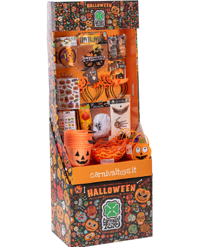 Accessoires halloween dans presentoir (120 pcs) cm 190x60x35