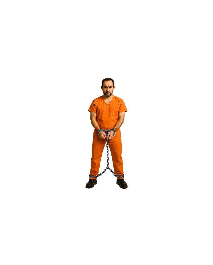 Plastic prisoner chain l.cm. 105 with hangtag/label