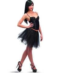Ballettrock schwarz L. ca. 38 cm Einheitsgröße in Beutel mit Aufhänger
