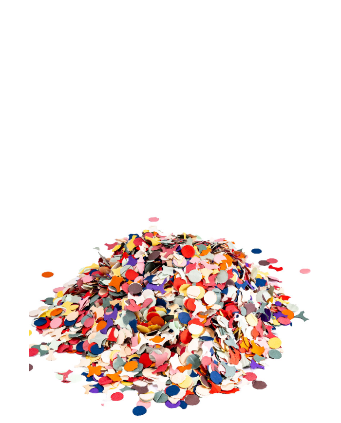 Coriandolone multicolor gr.150 circa diam. cm. 2 circa in busta