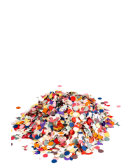  Confeti gigantes multicolor de unos 150 gr y unos 2 cm de diám. en bolsa
