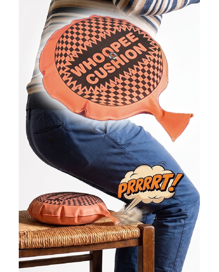 Cojín pedorro de broma autoinflable de unos 15 cm de diám. de colores