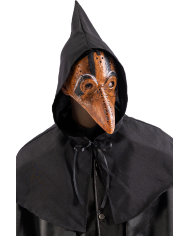 Conjunto cuervo de terror (máscara de plástico y capa con capucha) sobre cartoncillo