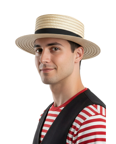 Sombrero gondolero con etiqueta colgante/etiqueta adhesiva