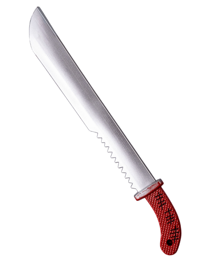 Coutelas sanglant, h. 60 cm env., sur papier cartonné