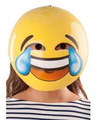 MASCHERA EMOZIONE RISATA IN PLASTICA C/CERCHIETTO C/CAV.