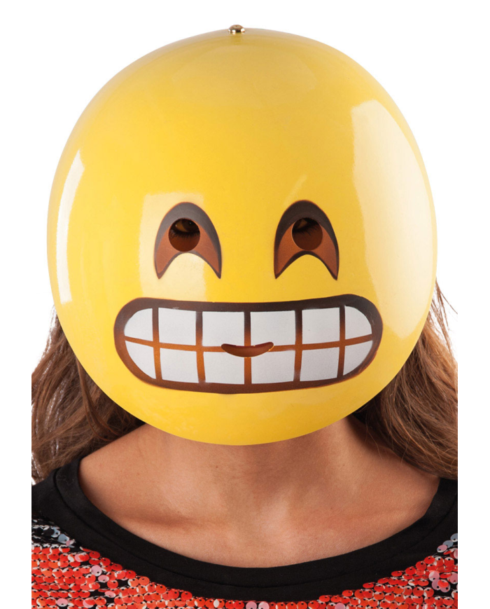 MASCHERA EMOZIONE SORRISO IN PLASTICA C/CERCHIETTO C/CAV.