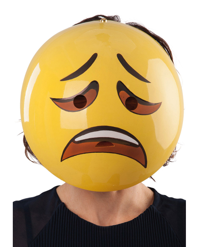 MASCHERA EMOZIONE TRISTE IN PLASTICA C/CERCHIETTO C/CAV.