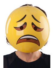 MASCHERA EMOZIONE TRISTE IN PLASTICA C/CERCHIETTO C/CAV.