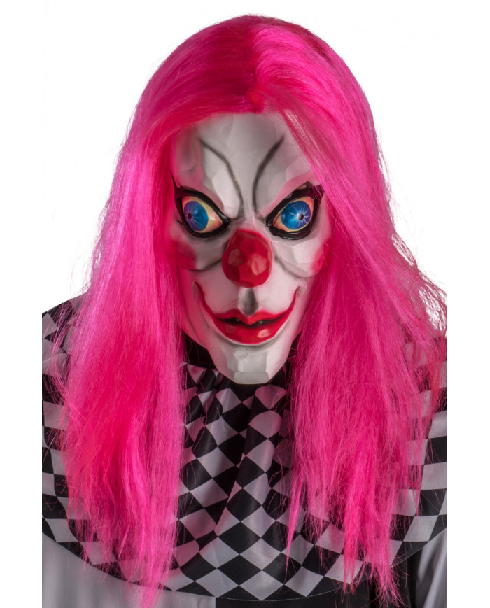 Latex horror mask with the appearance of a scary clown. A very