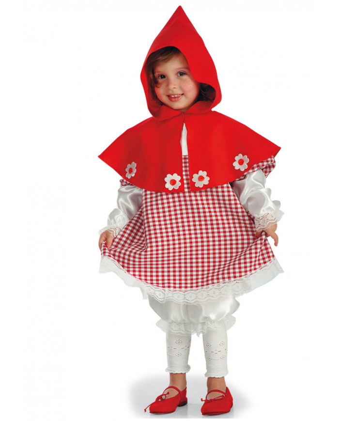 Little red riding hood costume for kid with fabric dress and