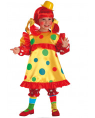 Clown costume for kid with satin printed dress and pants. Clown costume for kid with satin printed dress and pants.