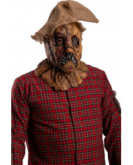 Latex scarecrow mask with jute canvas hat, ideal for horror and Latex scarecrow mask with jute canvas hat, ideal for horror and