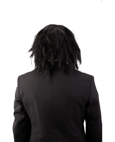 Latex mask with hair depicting Billy the Puppet, who appeared