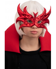 Butterfly in red metallic fabric. Imaginative and shiny