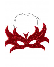Butterfly in red metallic fabric. Imaginative and shiny