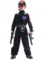 Task-force costume for kid with bodysuit, coat, leather belt Task-force costume for kid with bodysuit, coat, leather belt