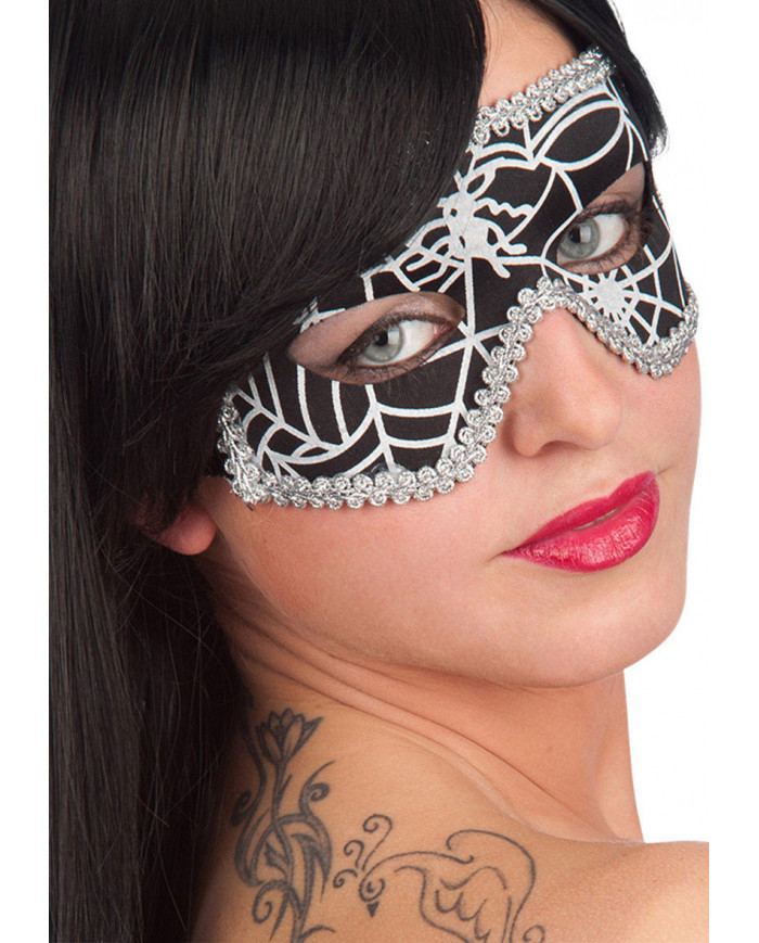 Black Spiderweb Fabric Eyemask In Pbh