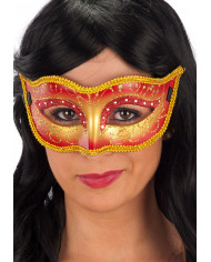 Red Mask In Hard Pvc W/Glitter In Pbh