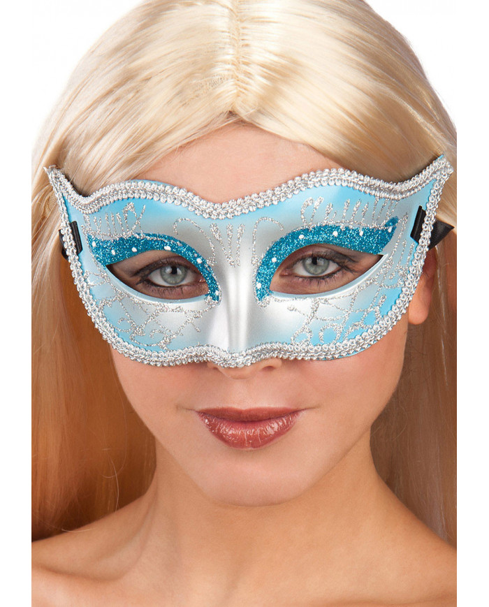 Blue Mask In Hard Pvc W/Glitter In Pbh