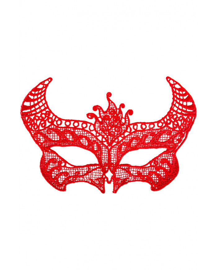 Chinless mask in red macrame' fabric, which will transform you