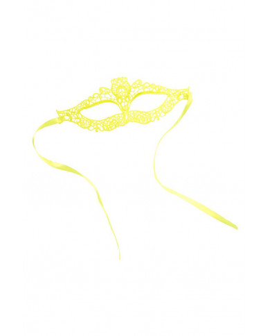 Chinless mask in macram?ö fabric to frame your look with a fluo Chinless mask in macram?ö fabric to frame your look with a fluo