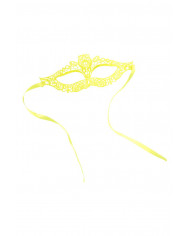 Chinless mask in macram?ö fabric to frame your look with a fluo