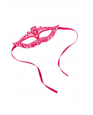 Maschera adulto, realizzata in tessuto macrame' color rosa Maschera adulto, realizzata in tessuto macrame' color rosa