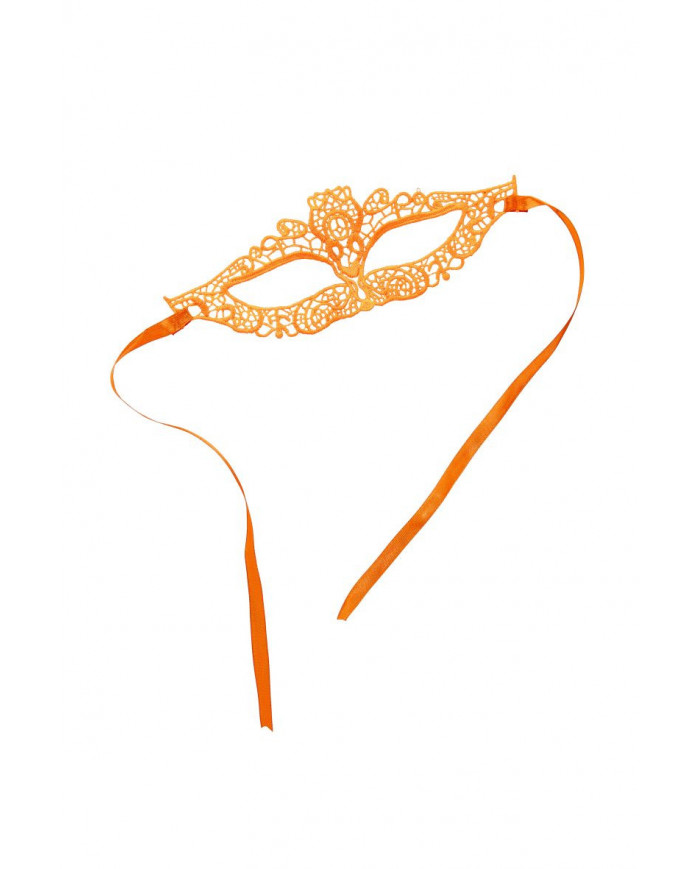 Maschera adulto, realizzata in tessuto macrame' color arancione