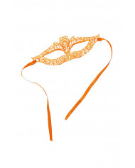Maschera adulto, realizzata in tessuto macrame' color arancione