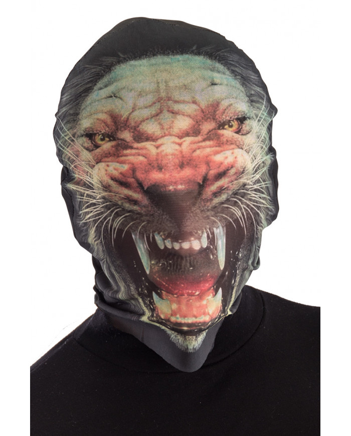 Maschera intera da leone che ruggisce, realizzata in tessuto Maschera intera da leone che ruggisce, realizzata in tessuto