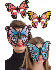 Chinless butterfly masks in fabric in assorted colors. For a Chinless butterfly masks in fabric in assorted colors. For a