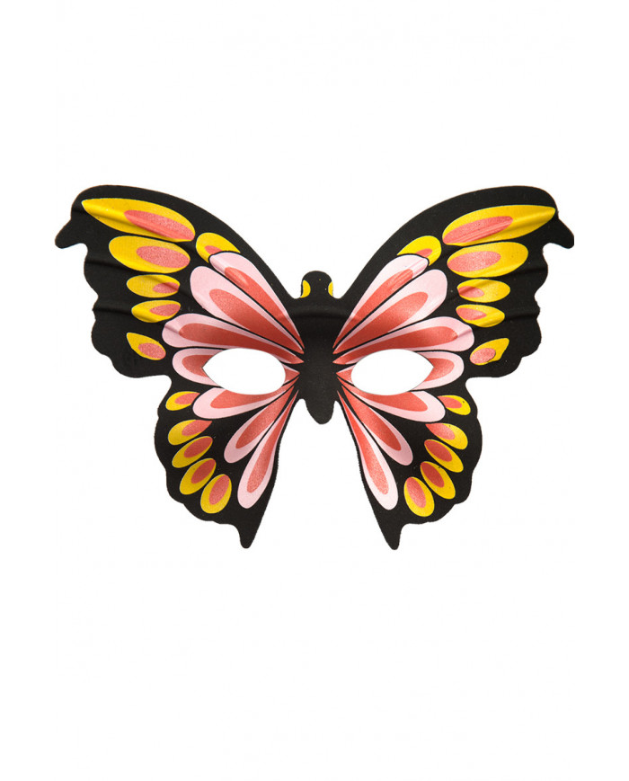 Chinless butterfly masks in fabric in assorted colors. For a Chinless butterfly masks in fabric in assorted colors. For a