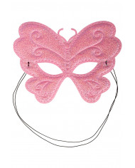 Chinless butterfly masks in metallic fabric in assorted colors. Chinless butterfly masks in metallic fabric in assorted colors.