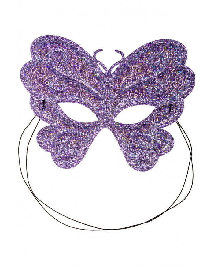 Chinless butterfly masks in metallic fabric in assorted colors. Chinless butterfly masks in metallic fabric in assorted colors.
