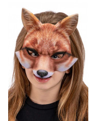 Maschera volpe in tessuto marroncino, mezzo viso. Ideale per Maschera volpe in tessuto marroncino, mezzo viso. Ideale per