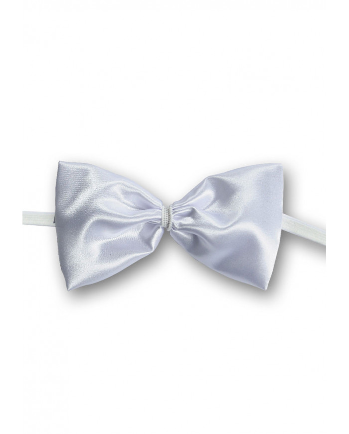 White Satin Bow, Cm.12X7, In Pbh