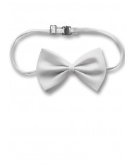 Nœud papillon en satin blanc, hauteur 7x12 cm environ dans une Nœud papillon en satin blanc, hauteur 7x12 cm environ dans une