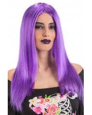 Purple long straight wig suitable for Carnival, or for any