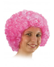 Parrucca ricciolina rosa, peso gr.90, realizzata in fibre