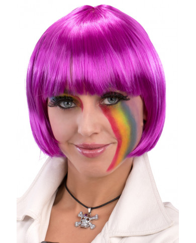 Purple wig for a party of color and happiness. Purple wig for a party of color and happiness.